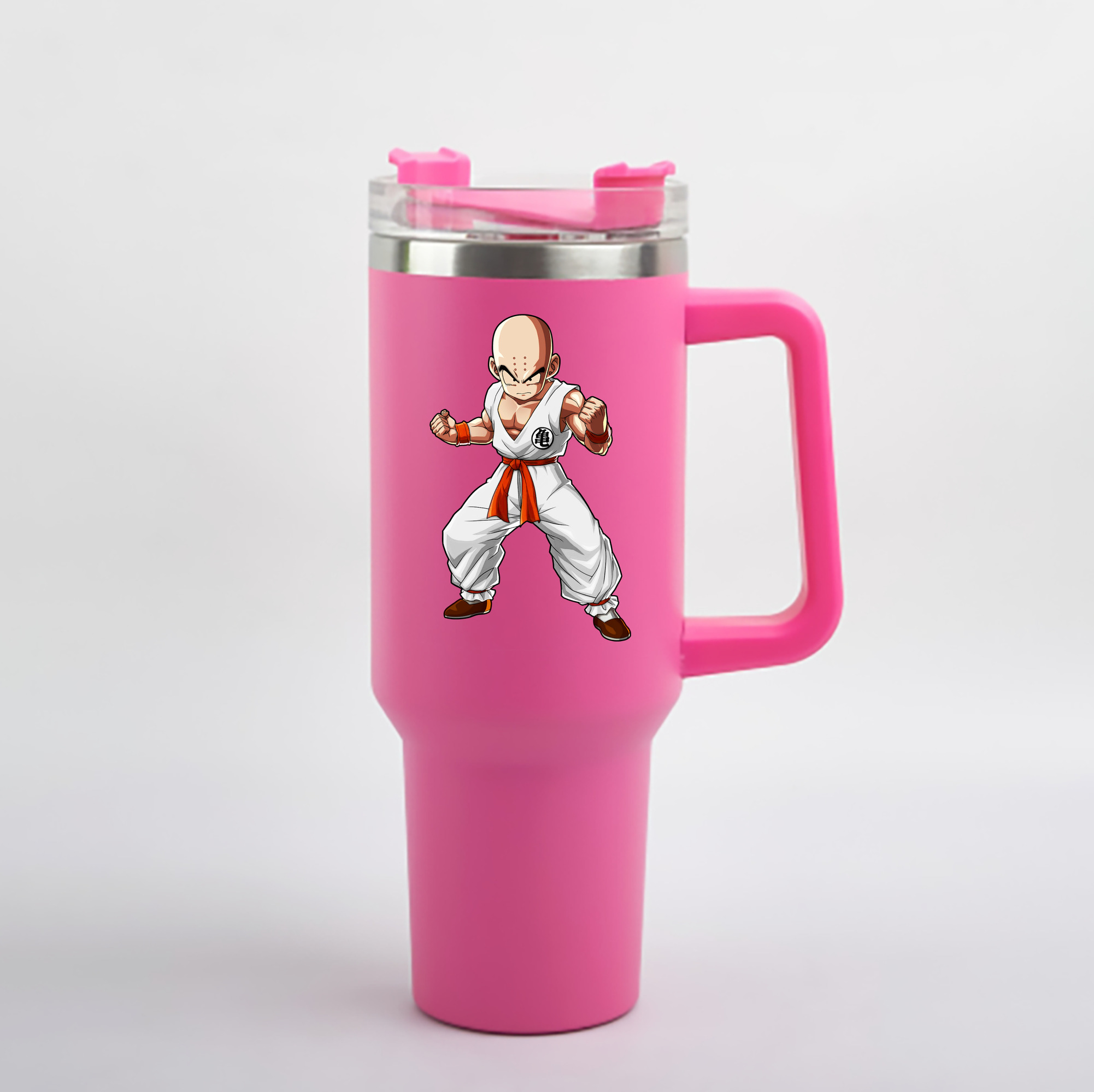 （画像用） ドラゴンボール クリリン DRAGON BALL krillin 1200mL車用タンブラー - クリスタルステッカー（プラスチックストロー付き）